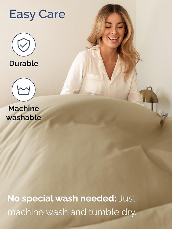 Extra Deep Queen Sheet Set - 6 Piece Breathable and Cooling Sheets - Hotel Luxury Bed Sheets Set - Easy & Secure Fit - Soft, Wrinkle Free and Comfy Sheets Set - Beige Sheet Set with Extra Deep Pockets