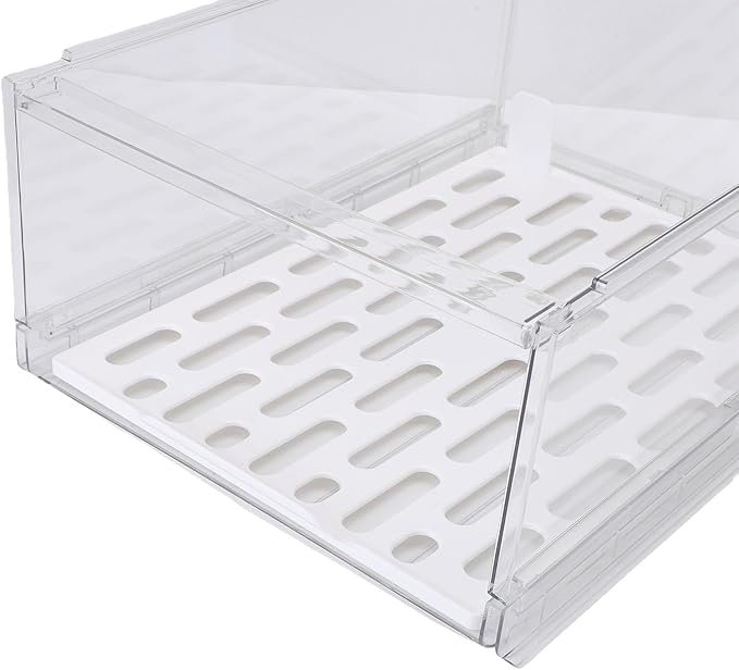 JTLB Sturdy PET Closet Storage Box Transparent Stackable Drawer Organizer with Anti-Slip Bottom Closet Organizer, for Wardrobe, Bedroom, Kitchen