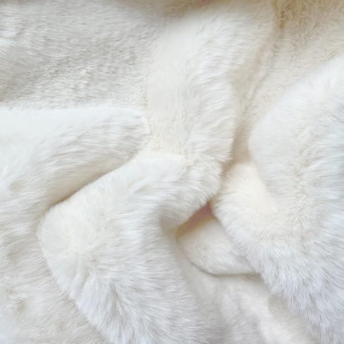 White Faux Rabbit Fluffy Fur Rugs for Bedroom Machine Washable Furry Area Rugs for Living Room Smal 2x4 Shag Runner Rug Nursery Rug