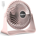 BESKAR USB Small Desk Fan, Portable Fans with 3 Speeds Strong Airflow, Quiet Operation and 360°Rotate, Personal Table Fan for Home,Office, Bedroom - 3.9 ft Cord