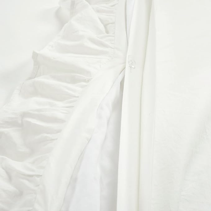 Lush Decor Ella Ruffle Lace 100% Cotton Duvet Cover, 3 Piece Set, King, White - Cute Duvet - King Bedding Set - Gray Bedding - Coquette Decor - Ruffle Trim - White Lace Trim