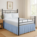 Ruffled Bed Skirt Split Corners with Platform, Tailored Fit Hotel Quality Wrinkle Free Ultra-Soft Microfiber Dust Ruffle, Upto 16 Inch Drop, Twin XL, Sky Blue