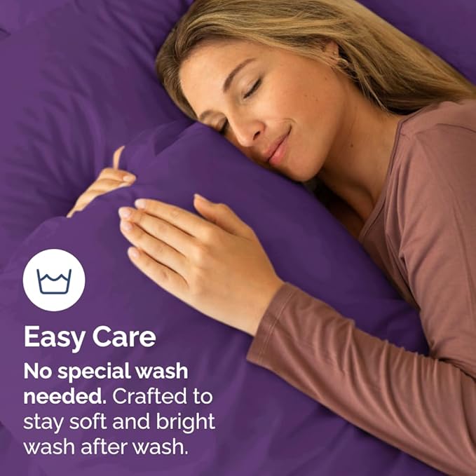 King Pillow Cases Set of 8 - Ultra Soft Hotel Quality Pillowcase Covers - Comfy & Wrinkle Free - Shrink, Stain and Fade Resistant - Easy-Care, Machine Washable Pillow Protectors - 8 Piece Set - Purple