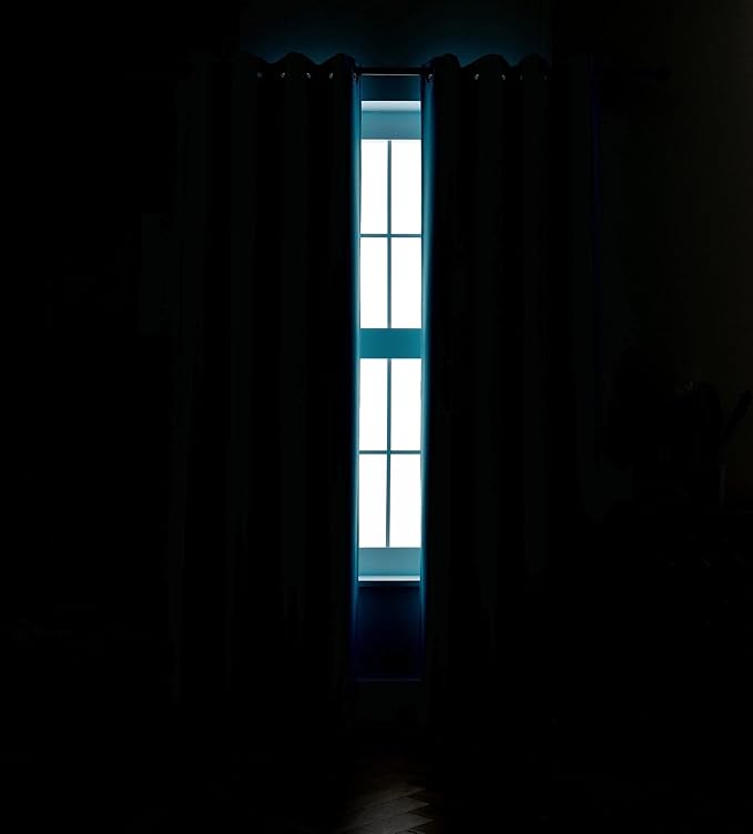 MIUCO 1 Pair Thermal Insulated Grommet 52-Inch-by-63-Inch Blackout Window Curtain Panels with 2 Tie Backs, Turquoise