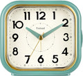 4.3" Retro Analog Alarm Clock • Silent Non Ticking • Gentle Wake • Beep Sounds • Increasing Volume • Battery Operated Snooze and Lighted on Demand • Retro Green