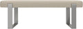 VANT Upholstered Bed Bench - Faux Merino Wool Cream - Brushed Nickel - Contemporary Modern, Bedroom Bench Seat, Hallway, or Entryway