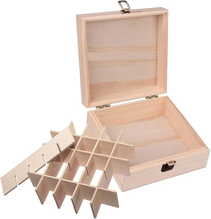 Essential Oil Storage Box Wooden Essential Oils Display Organizer Stand Holder for 15 ml Bottles Nail Polish Collection. 25 slots (Type A)