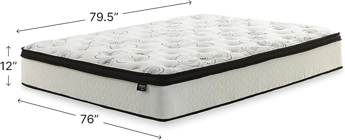 Signature Design by Ashley Chime Hybrid Full 12" Mattress with Gel Memory Foam, Medium Firm, Pressure Relief, Fiberglass Free Mattress in a Box