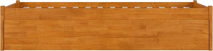 AFI Concord Twin Solid Wood Platform Bed with Footboard & Twin Trundle in Light Toffee