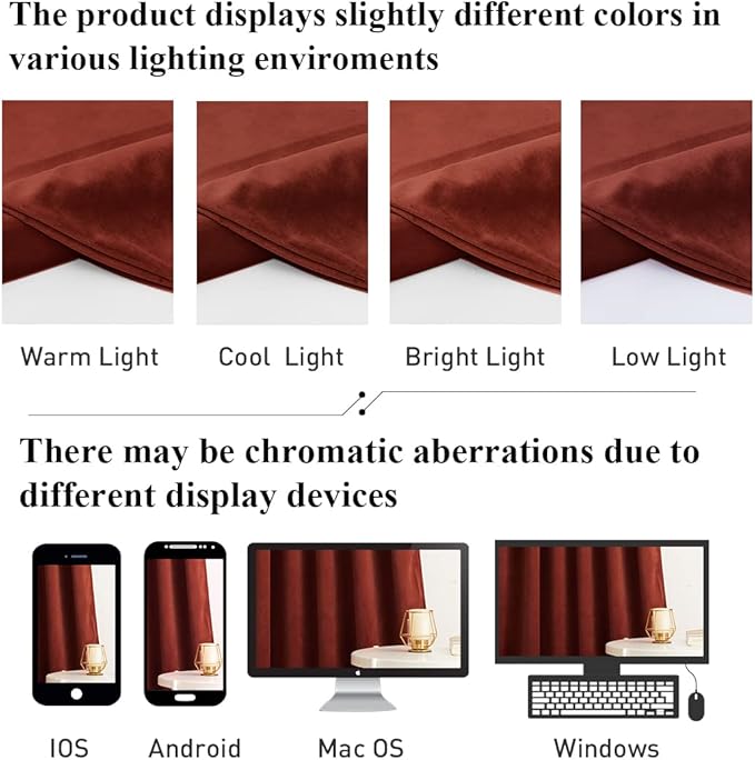 StangH Rust Curtains Velvet - Elegant Rod Pocket Sunlight Blocking Thermal Insulated Home Decoration for Living Room/Guest Room/Baby Nersury, Rust, W52 x L96, 2 Panels