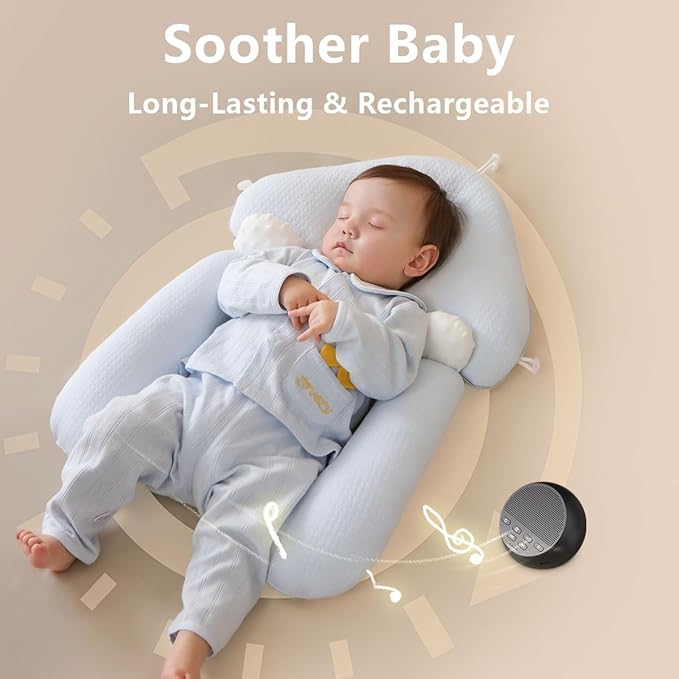 Portable Rechargeable Sound Machine White Noise Machine with 30 Soothing Sounds for Baby Kids Adults 32-Level Vol 4 Timer Brown Noise Sleep Sound Machine for Travel Office Privacy Home