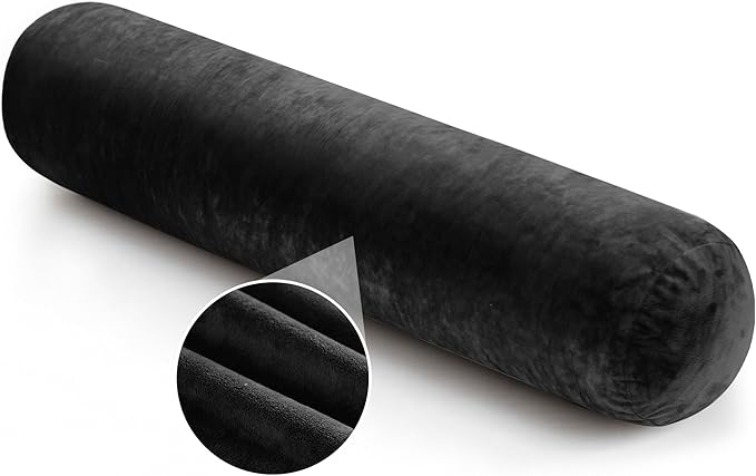 SyMax 7.8"x60" Body Pillow for Queen Bed, Bolster w/Removable Polyester Cover, Headboard Gap Filler Pillow, Black