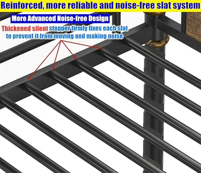 Upgraded & Stronger Heavy Duty Metal Twin XL Over Twin XL Bunk Bed for Adults & Teens, Thickened More Stable Safer Bunkbeds (Greater Weight Capacity)