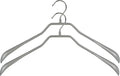 Mawa by Reston Lloyd BodyForm Series Non-Slip Space-Saving Clothes Hanger for Jackets, Suits and Coats, 16-1/2", Style 42/L, Silver, Set of 2