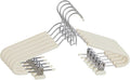 Spring Fever Foam Padded Clothes Hangers with Clips Hooks - Sponge Non Slip Chrome Plating Heavy Duty Space Saving for Women Men Pants Coat Beige 5 Pack
