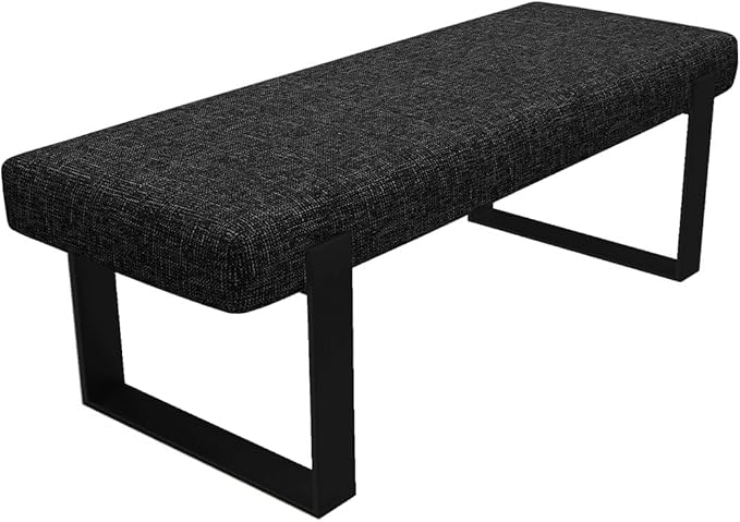 VANT Upholstered Bed Bench - Weave Prestige - Matte Black - Contemporary Modern, Bedroom Bench Seat, Hallway, or Entryway