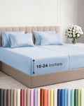 Extra Deep Split King Sheet Set - 7 Piece Breathable and Cooling Sheets - Hotel Luxury Bed Sheets Set - Easy Fit - Soft, Wrinkle Free and Comfy Sheets Set - Sky Blue Sheet Set with Extra Deep Pockets