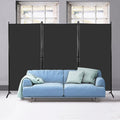 MAYOLIAH Partition Room Dividers 3 Panel Folding Privacy Screens 6 Ft Tall Portable Office Walls Dividers for Room Separator 102"x20"x71", Black