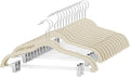 Cozymood Velvet Skirt Hangers - Pack of 48- Velvet Hanger with Clips Ultra Thin Non Slip Pants Hangers Space Saving Clothes Hanger for Trouser, Skirts, Jeans, Dress (Beige)