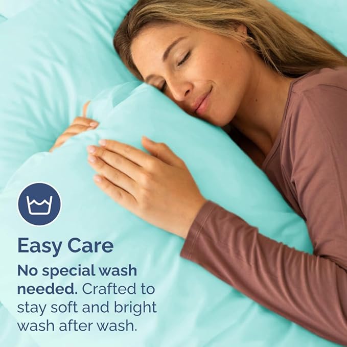 Queen Pillow Cases Set of 8 - Ultra Soft Hotel Quality Pillowcase Covers - Comfy, Cozy & Wrinkle Free - Shrink, Stain and Fade Resistant - Machine Washable Pillow Protectors - 8 Piece Set - Spa Blue