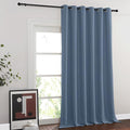 NICETOWN Blackout Curtains & Drapes - Privacy Thermal Efficiency Backdrop Curtains for Bedroom Room Divider Living Room Patio Sliding Glass Door, Wide 80 x Long 144 inch, Stone Blue, 1 Panel