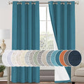 PrinceDeco Blackout Curtains for Bedroom 84" Long Thermal Insulated with White Liner Textured Linen Look Curtain Draperies, Grommet Vertical Drapes Privacy for Hall Room, 2 Panels, Blue Sapphire