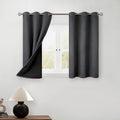 BGment Short Blackout Curtains 30 Inch Length 2 Panels, Thermal Insulated Total Light Blocking Curtains for Bedroom, Grommet Window Drapes with Thick Black Liner, 42 Inch Wide Each Panel, Dark Grey