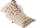 Luxury Shaggy Faux Fur Body Pillow,Fluffy Bed Pillows with Zipper Closure,Soft Decorative Plush Full Long Pillow,Fuzzy Hug Pillow for Home Living Room Side Sleeper & Pregnancy 20"x54" Taupe Chocolate