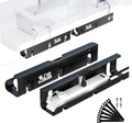 APS Under Desk Cable Raceway Tray 2 Pack - 16" Sturdy Metal Cord Organizer, No Drill Clamp Mount for Wire Hiding, Holds 15lbs+ for Office Home Desks - Black