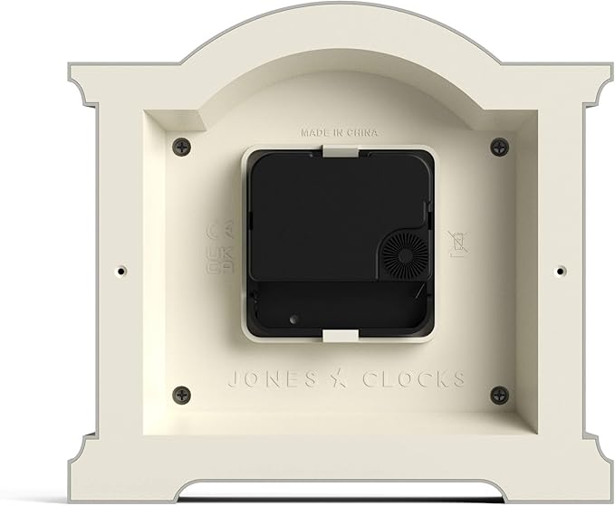 JONES CLOCKS® Kensington Mantel Clock | Classic Arch top Clock | Pale Cream | Stylish & Contemporary | Ideal for Desk, Mantelpiece, Bookshelf or Bedside