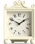 JONES CLOCKS® Parlour Mantel Clock | Classic Carriage Clock | Cream | Elegant Square Decorative case, Perfect for Mantel, Shelf, Table or Bedside