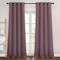 NICETOWN Blackout Curtains 90 inch Length - Triple Weave Energy Saving Sound Reducing Thermal Insulated Solid Grommet Blackout Drapes for Bedroom/Living Room (1 Pair, W46 x L90, Dry Rose)