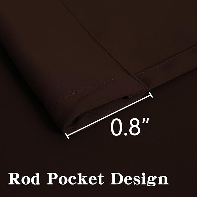 Blackout Curtains for Bedroom 1 Panel, Custom Curtains Thermal Insulated Chocolate, Rod Pocket Room Darkening Drapes for Living Room Windows Luxury Decor(Custom Size,Chocolate)