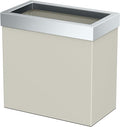 Gatco Modern Rectangle Wastebasket, Matte Pearl and Chrome Combo - Stainless Steel Trash Can with Removable Lid, Leakproof, 3 Gallon Capacity for Bathroom, Bedroom, Kitchen, or Office
