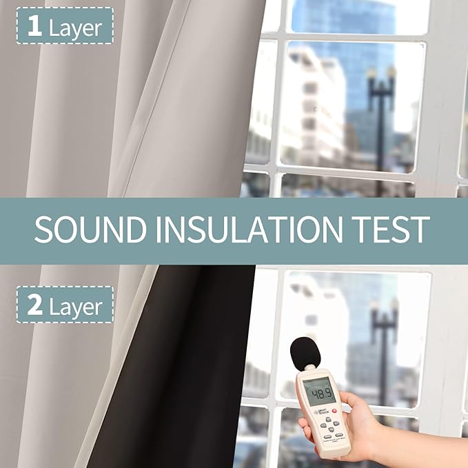 BGment Cashmere Blackout Curtains for Bedroom, Full Room Darkening Thermal Insulated Soundproof Rod Pocket Window Curtains Drapes 72 Inch Length, 2 Panels, Each Panel 42 Inch Wide