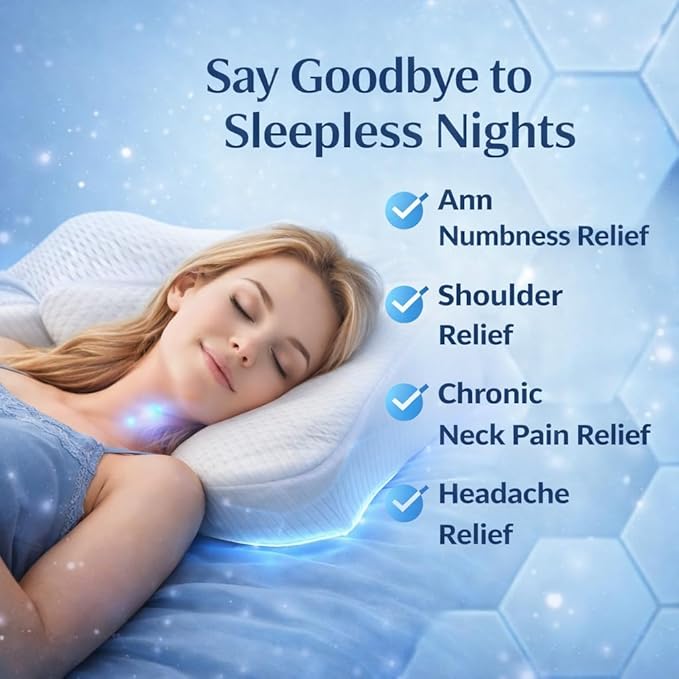 Side Sleeper Cervical Pillow with Butterfly Contour, Dual-Height Ergonomic Memory Foam Pillow for Neck Support, Washable Cover, 24.41" x 15.57
