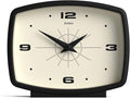 JONES CLOCKS® Film Desk Clock | Retro Rectangular Design | Black | Retro Design, Blending mid Century Style with a Punchy Modern Finish for Shelf, Table, Mantel or Bedside