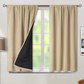 BGment Blackout Curtains for Bedroom 54 Inch Length, Thermal Insulated Bedroom Curtains Rod Pocket Privcy Drapes Room Darkening Soundproof Curtains, Each Window Curtains 2 Panels, 42 Inch Wide, Beige