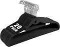 Velvet Clothing Hangers Slim Stackable Non-Slip Black Suit Hanger Space Saving Clothes Hanger Heavy Duty Adult Hangers with 360°Swivel Hook Pack of 20
