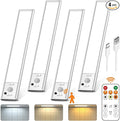 Under Cabinet Lights Wireless,Motion Sensor Light Indoor Closet Lights with Remote Control,3 Color Temps,LED Rechargeable Battery Operated,Under Counter Lights for Kitchen,Wardrobe,Stairs,4 Pack