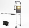 HOMEAL Bed Rails for Elderly Adults Safety, ASTM Approved Adjustable Bedside Assist Rail for Seniors with Sensor Light, Non-Slip Ergonomic Handle & Support Bar, 350lb Tested, Fixing Strap (Grey)