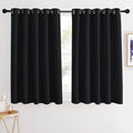 NICETOWN Bedroom Black Out Curtain 54 inches Long - Solid Thermal Insulated Grommet Blackout Window Treatment Sound/Light Blocking for Basement (1 Panel, W66 x L54, Black)