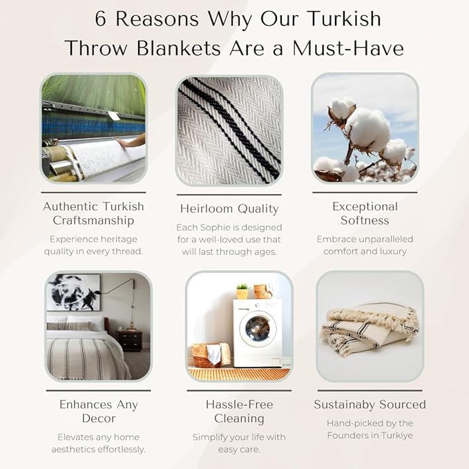 The Loomia 100% Cotton Luxury Woven Turkish King Size Blanket