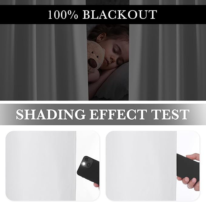 RYB HOME 100% Blackout White Velvet Curtains for Bedroom, Back Tab and Rod Pocket Thermal Insulated Room Darkening Curtains for Living Room Nursery, White, 52W x 96L, 2 Panels