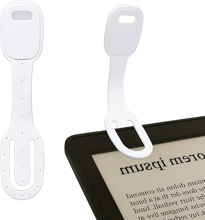 Rechargeable Book Light for Kids at Night – Portable Clip-On LED Light with Dimmable Brightness Ideal for Kids & Adults, Bedtime & Travel–Eye-Caring, Flexible, Gift for Book Lovers,White