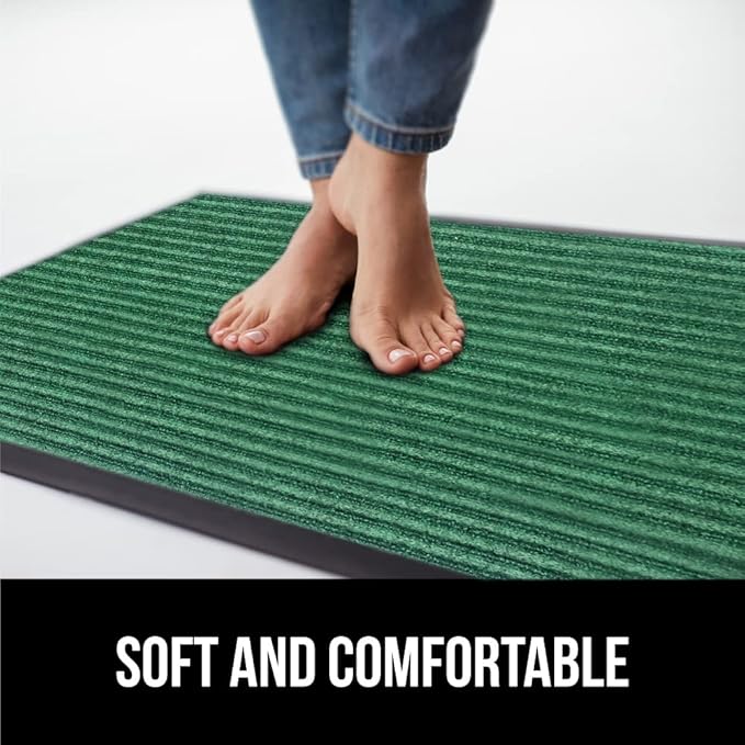 GORILLA GRIP Waterproof Traffic Guard Door Mat, 2 Pack Heavy Duty Entryway Mats, Strong Rubber Back Commercial Utility Rugs for Office Hallway, Garage Floor and Home, Low Profile Carpet, 35x23, Green