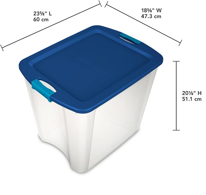 Sterilite 12-Pack Latch and Carry, Clear Plastic Storage Bins with Latching Lids and Full-Grip Handles, 27 Gallon