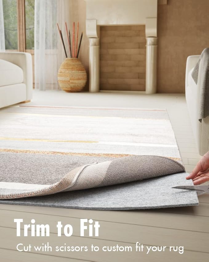 Resare Non Slip Rug Pad Gripper - 2x5 Feet 1/4" Extra Thick Felt Under Rug for Runner Rugs and Hardwood Floors,Super Cushioned Non Skid Carpet Padding