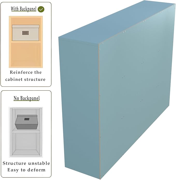 OSCHF 12-Cube Storage Shelf Bookcase - Wooden 3-Tier Floor Standing Open Bookshelf for Home and Office, Display Cabinet, Light Blue