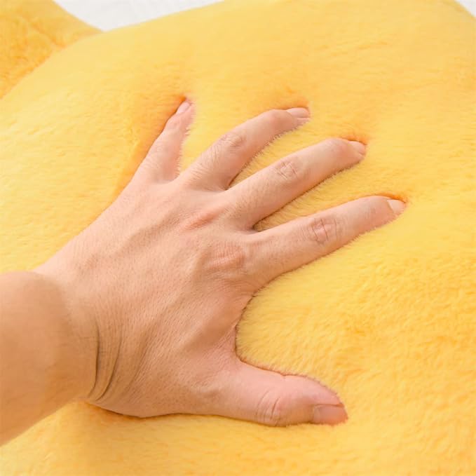 Holawakaka Reading Pillow for Sitting up in Bed Sofa Kids Teens, Backrest Pillow with Arms for Boys Girls Women Petites Pregnancy, Back Support Cushion for Couch Floor Nursery Playroom(Yellow)